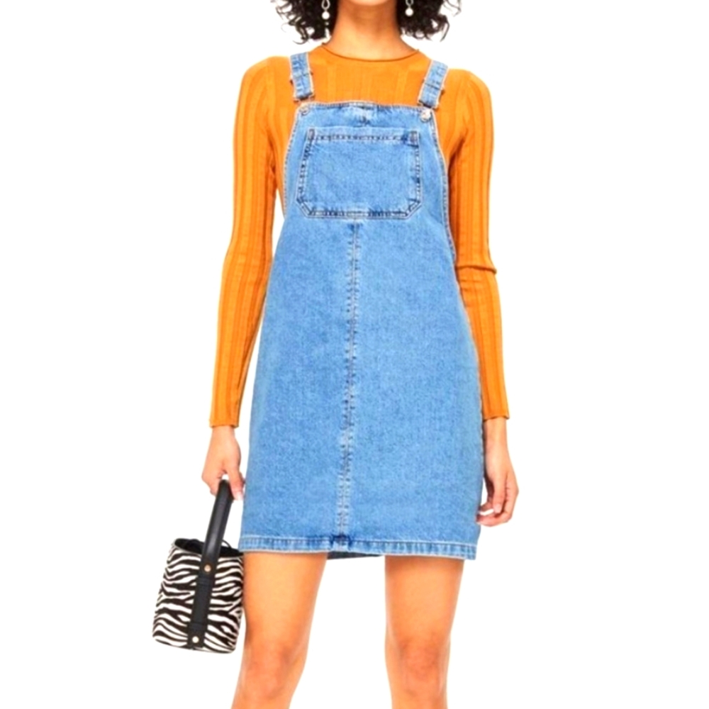 Topshop Denim Overall Dress